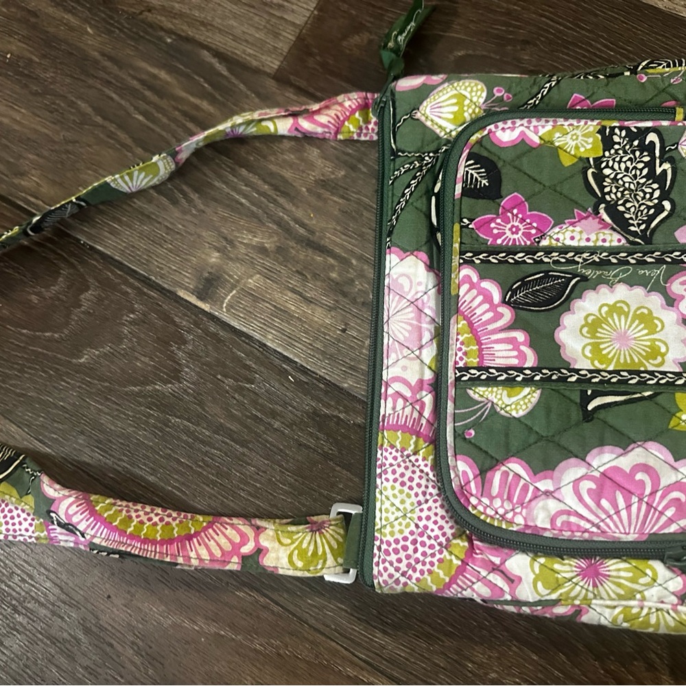 Vera Bradley Pink and Green Floral Crossbody Bag